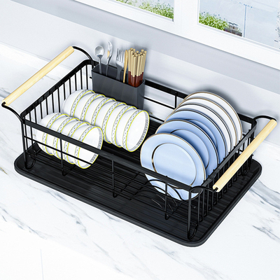 kopen Multifunktioneel bamboe staal schotelmandje, keuken bordrek. online vervaardiging
