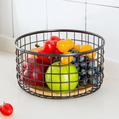 kopen Modern Design Keuken Organisator IJzeren Draad Basket Voor het opslaan van Sundries Countertop online vervaardiging