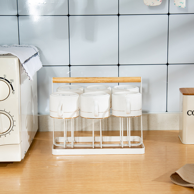 kopen Keukenopslaghouders Cupdrogen Rack Stand met 6 haakjes Staand type online vervaardiging