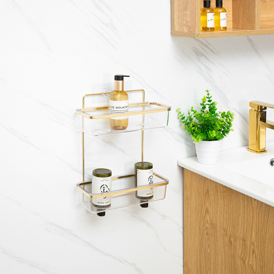 kopen 2 Tiers Iron Wire Badkamer Douche Caddy, Zuigbeker Douche Schap Leverancier online vervaardiging