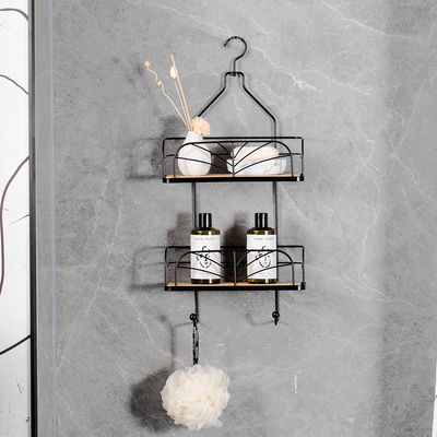 kopen Badkamer metalen draad hangende organisator, hangende douche caddy dubbel niveau online vervaardiging