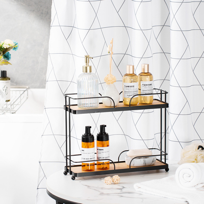 kopen Zilveren metaal 2 tier badkamer douche caddy organisator voor nette organisatie online vervaardiging