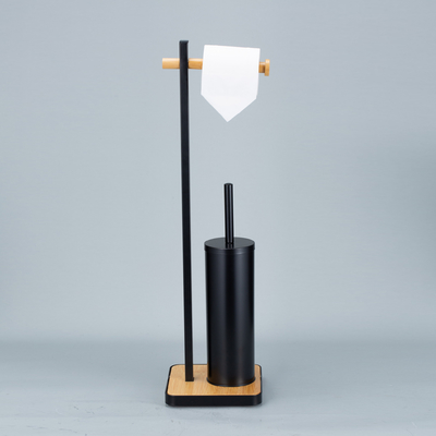 kopen Multifunktioneel bamboe toiletborstel en papierrolhouder OEM ODM online vervaardiging