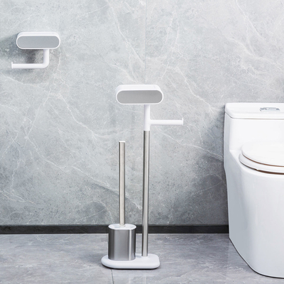 kopen Roestvrij staal badkamer toiletborstel en rolhouder set OEM vrijstaand online vervaardiging
