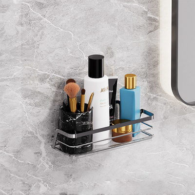 kopen Geen boren Wand gemonteerd douche Caddy roestvrij staal ijzeren draad rek voor badkamer online vervaardiging