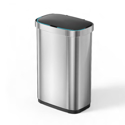 kopen Grote volume staal automatische sensor vuilnisbak open top touchless vuilnisbak online vervaardiging