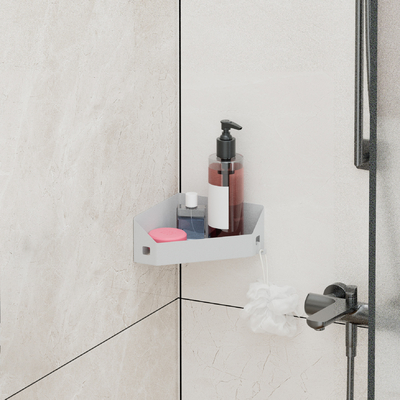 kopen Wandmontage Badkamer Hoek Rack Huishoudelijk Douche Caddy Storage Moderne online vervaardiging