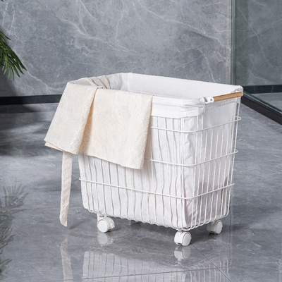 kopen Persoonlijke vierkante metalen wasmand, rollende metalen wasmand. online vervaardiging