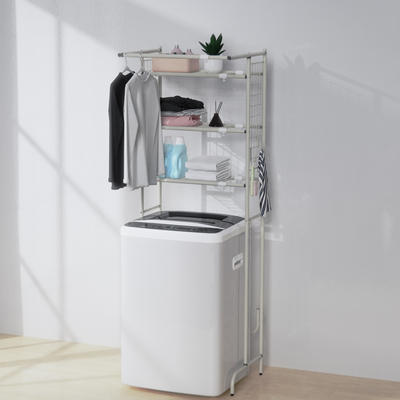 kopen Uitbreidbare 2/3-laag wasruimte plank over wasmachine opslag rack ruimtebesparende planken met staaf online vervaardiging