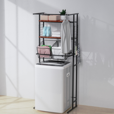 kopen Uittreksel uitbreidbare wasruimte plank over wasmachine opslag rack 3-tier schappen met staaf online vervaardiging