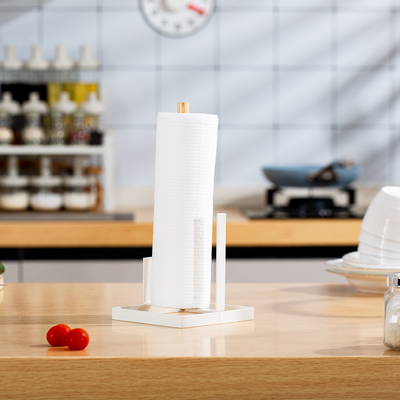 kopen Ontmanteling Draad Bamboe Keukenpapier Rollen Houder Restaurant Papier Handdoek Houder Stalen Keuken Tissue Houder online vervaardiging