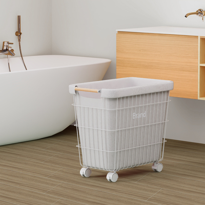 kopen Persoonlijke vierkante metalen wasmand, rollende metalen wasmand. online vervaardiging