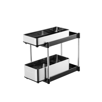 kopen onder de gootsteen Keuken opslagrek Clutter-free 2 Tiers roestvrij staal Keukenrek online vervaardiging