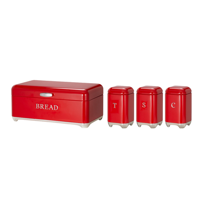 kopen All-Season Crown Series Metal Bread Bin Set Thee blik koffie blik Keukenopslag Bread containers Keuken organisator blik online vervaardiging
