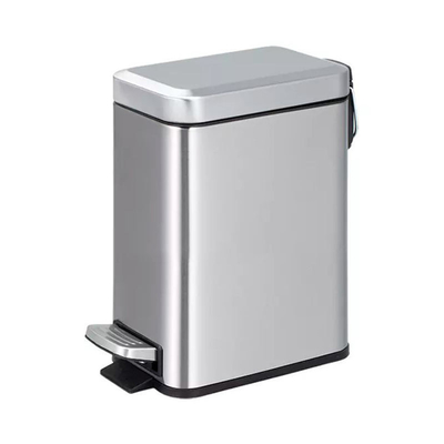 kopen Rectangular 5L roestvrijstalen vuilnisbak rollend deksel type en voet pedaal voor badkamer online vervaardiging