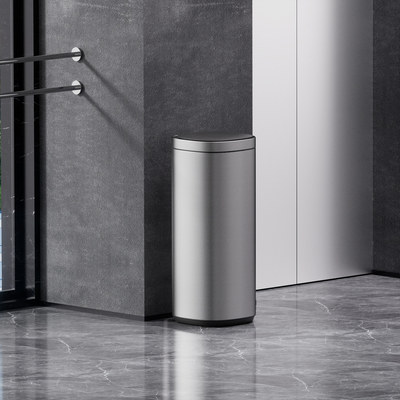 kopen 50L capaciteit roestvrijstalen huishoudelijke automatische bewegingssensor vuilnisbak met slimme sensor en rollend deksel type online vervaardiging