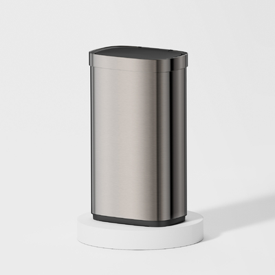 kopen Grote capaciteit Inductie Type roestvrij staal Smart Sensor vuilnisbak 50L rechthoekige Beweging Sensor Bin voor Keuken online vervaardiging
