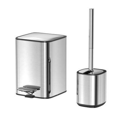 kopen Rolbedekking Type roestvrij staal zacht dicht vierkant pedaal vuilnisbak Perfect voor badkamer woonkamer en slaapkamer online vervaardiging