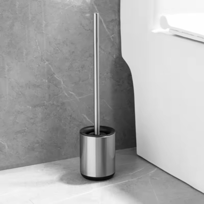kopen Moderne design roestvrijstalen wc-borstel met matte afwerking en anti-vingerafdruk siliconen online vervaardiging