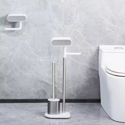 kopen Compacte roestvrijstalen toiletborstel en toiletpapierhouder voor badkamer online vervaardiging