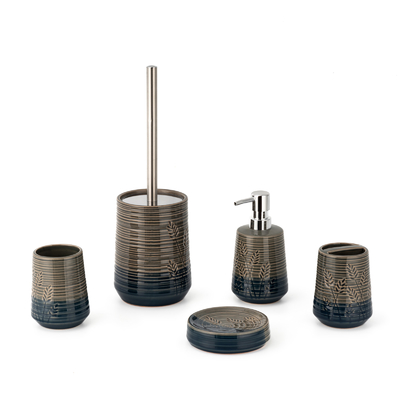 kopen Contrastkleur keramische Zeep Foam Dispenser Tandborstel Houder Badkamer Accessoires Set online vervaardiging