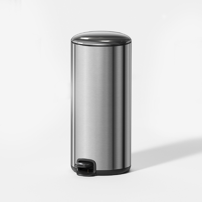 kopen 20L roestvrij staal Keuken Badkamer Dunne dop Pedal vuilnisbak Vuilnisbak Zachte dicht Ronde metalen vuilnisbak Duurzaam online vervaardiging