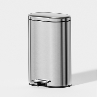 kopen 460 x 380 x 635 mm Zachte dicht Pedal Bin Stijlvol ovaal ontwerp roestvrij staal vuilnisbak voor thuis en kantoor online vervaardiging