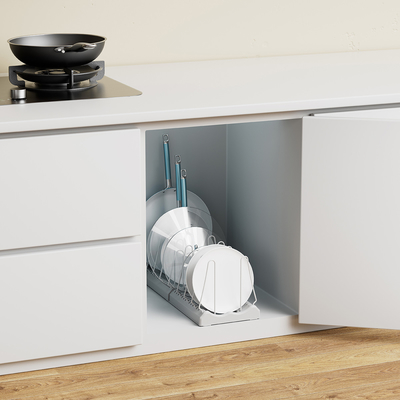 Staand type uitbreidbare pot dekselhouder, Keuken pot rack organisator