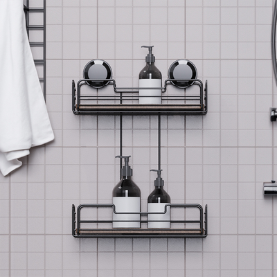 Roestvrij staal douche caddy geen boren muur gemonteerd organisator voor badkamer essentieel