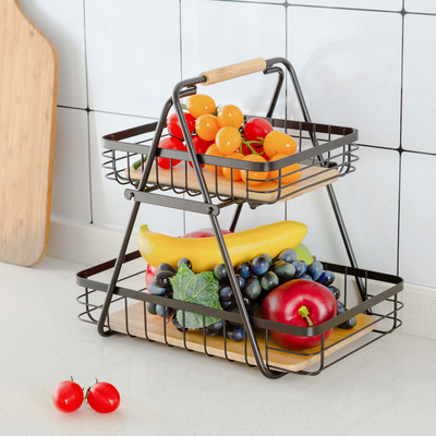Niet-opvouwbare keuken staaldraadmandje voor het organiseren van groenten en fruit