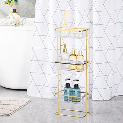 Berging 3 Tiers Staande type badkamer Rack Douche Caddy met roestvrijstalen organisator