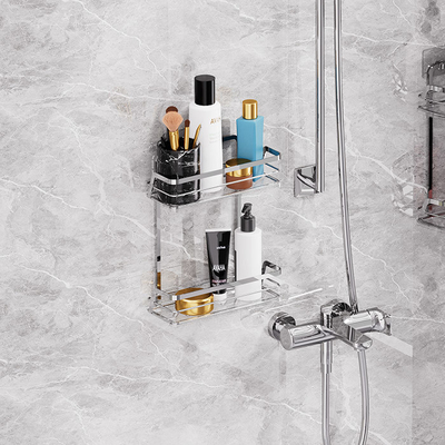 Roestvrij staal douche caddy muur gemonteerd ijzeren draad mandje voor huishoudelijk ijzer opslag