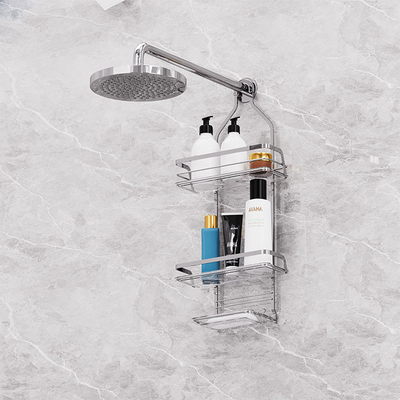 Behoorlijke muur gemonteerde ijzeren draad rek voor badkamer sundries en douche accessoires