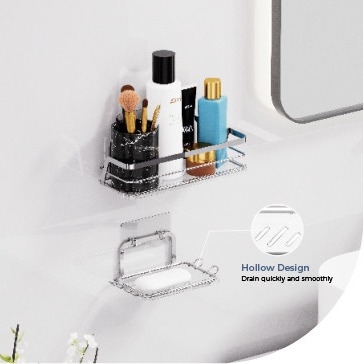 Roestvrij staal douche caddy muur gemonteerd ijzeren draad rek voor badkamer organisatie