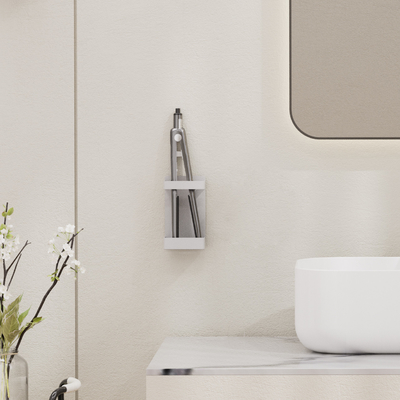 Huishoudelijke magnetische aantrekkingskracht Wand gemonteerd badkamer plank voor krullend haar stokhouder