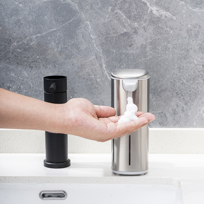 Roestvrij staal Touch-free sensor Liquid Foam Soap Pump Dispenser Automatische oplaadbare zeepdispenser voor badkamer
