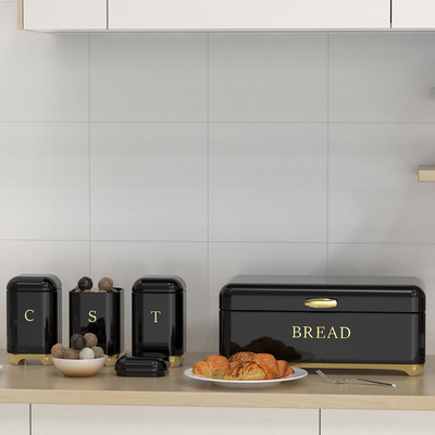 Crown Series Metalen Broodbak Set Theedosen Koffedosen Keukenopslag Broodcontainers Keukenorganisator Dozen Poedercoating