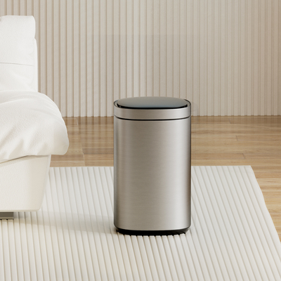30L roestvrij staal Smart Sensor Bin voor woonkamer Automatisch deksel en bewegingsdetectie Rechthoekig ontwerp