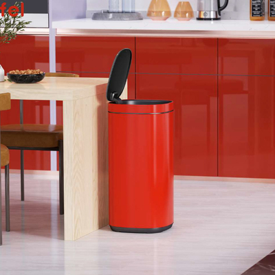 30L/40L/50L capaciteit Poedercoating Kantoor vuilnisbak met aanraakknop Duurzame knop open bak