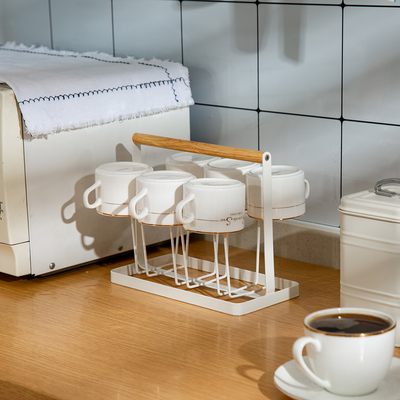 Keukenorganisator Keukenorganisator Cup Drooghouder Mug Cup Drogen Rack Stand Met 6 Haakjes Cup Drainer
