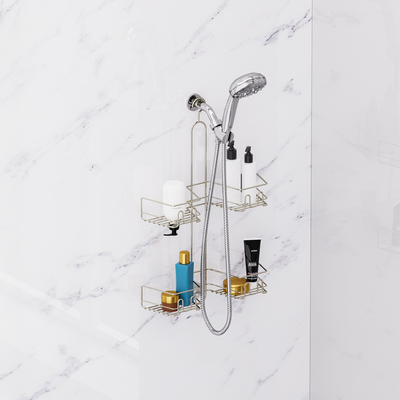 Douche Caddy Hangende Badkamer Organisator Douche plank voor binnen Douche Geen boren Racks Over Douche Hoofd Badkamer Rack