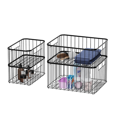 Household Storage Baskets Organisator Containers Voor Huis Kasten Pantry Kasten Keuken Koelkast Fruit Make-up Metalen Draadmand