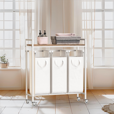 Gebruiksruimte KD Structuur 3 Afdeling Grote capaciteit ijzer-metaaldraad Wasmand met toonbank en wielen Wasmand
