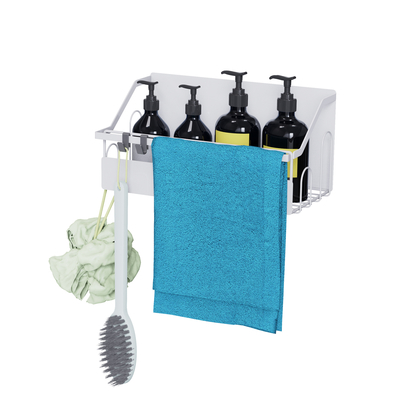 Huishoudelijke magnetische aantrekkingskracht Doucherek met handdoekhouder zonder boren Badkamer organisator Wand gemonteerde douche caddy