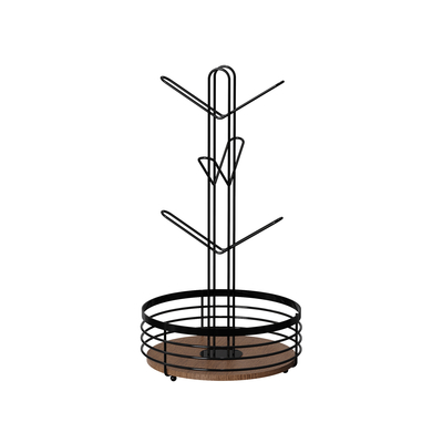 2 Tiers Staande Hout element Huishoudelijk Multifunctioneel Stijlvol Metalen Keuken Organisator Cup Holder