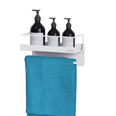 Douche rek met handdoekhouder geen boren Magnetische aantrekkingskracht Badkamer organisator Wand gemonteerde douche caddy