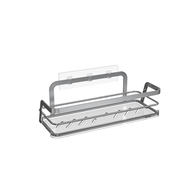 Stijlvolle badkamer organisator zuigbeker ijzeren draad rek roestvrij staal geen boren muur gemonteerd douche caddy