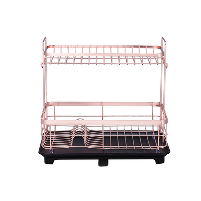2 Tier Compact Dish Drainer Rack Board Met Chroom Plating Draad Voor Keuken Organisatie