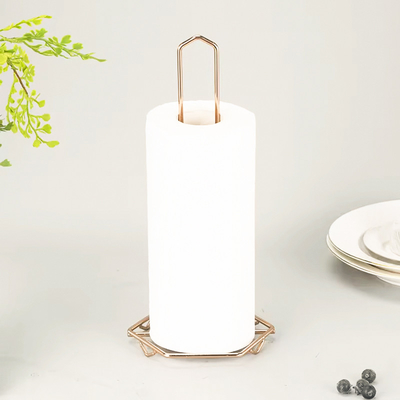 Decoratieve papierhouder Stand Rack voor Home Office Bibliotheek Creatief koper poeder gecoate keuken handdoekhouder