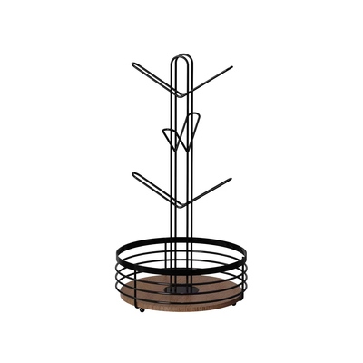2 Tiers Staande Hout element Huishoudelijk Multifunctioneel Stijlvol Metalen Keuken Organisator Cup Holder